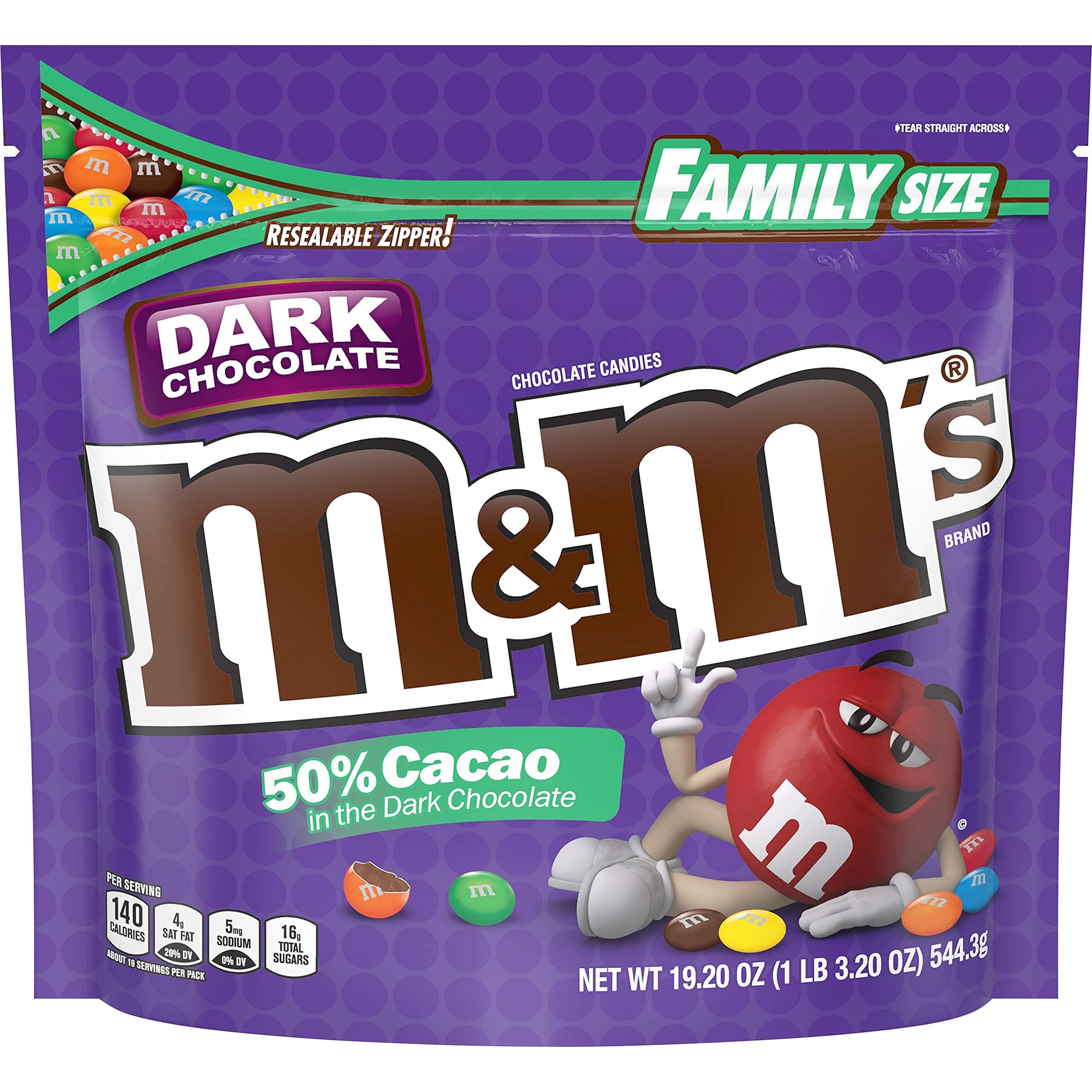 Premium M&M's Dark Chocolate Candy - 19.2 oz Bulk Pack (3 Bags) | Party Favors, Halloween Treats & Office Snacks