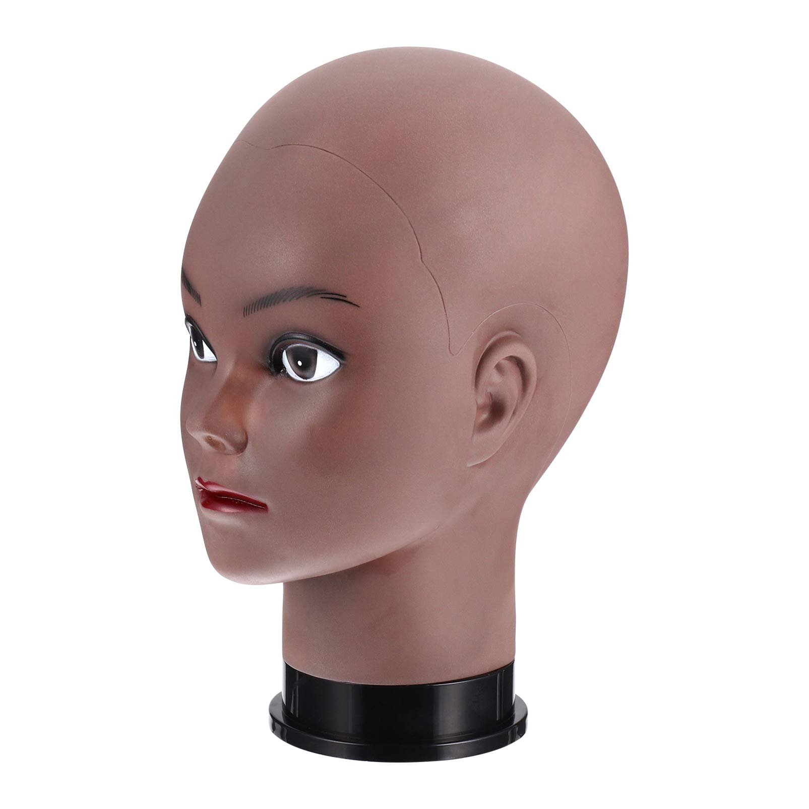 Beaupretty African Black Mannequin Head for Wig Making - PVC Hat Display Stand for Hairstyling Practice & Salon Training | Perfect for Cosmetology Students & Professional Stylists