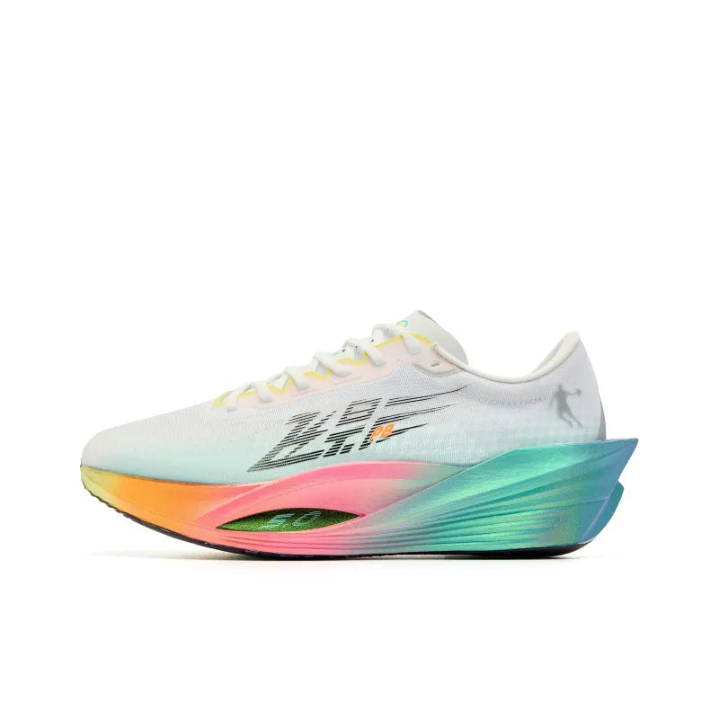 Qiaodan Men's FeiYing PB 5.0 Running Shoes - Lightweight Basketball Sneakers for Men, White/Mars Green - Perfect for Gym Workouts, Jogging & Streetwear Fashion