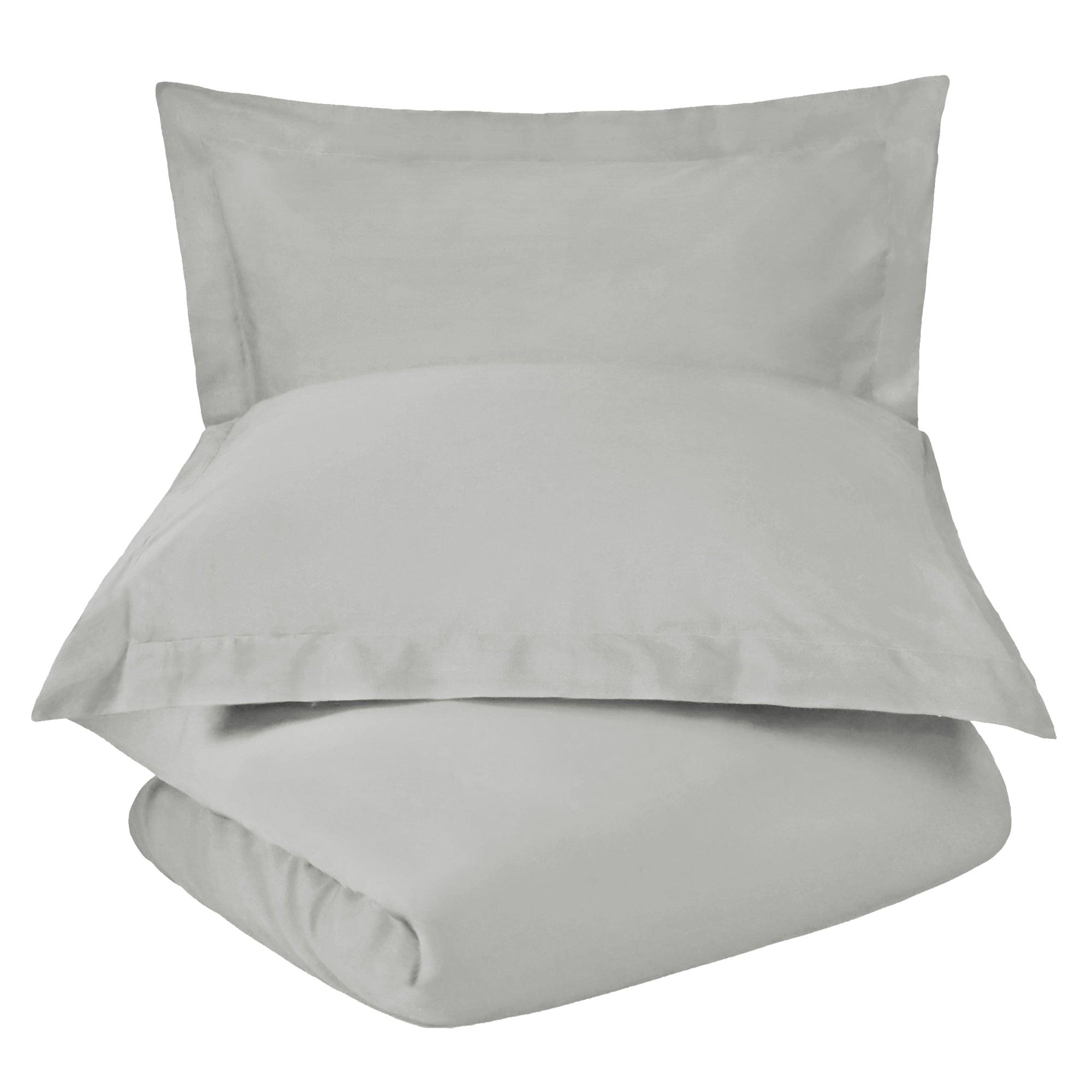 600 Thread Count Cotton Blend Solid Duvet Cover Set - Queen Size Bedding Set with Pillowcases - Soft & Breathable for All Seasons - Perfect for Master Bedroom, Guest Room & Hotel Use