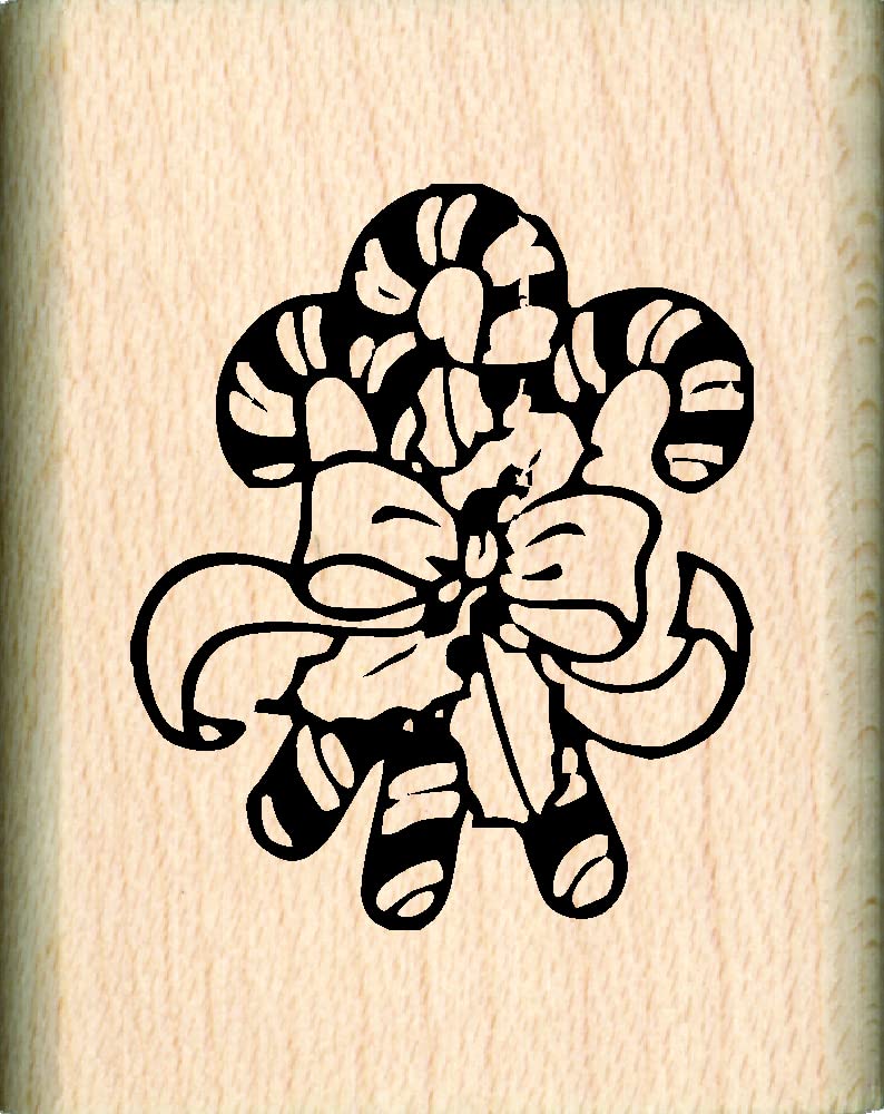 Christmas Candy Canes Rubber Stamp Set - Holiday DIY Scrapbooking, Card Making & Gift Wrapping - Festive Stamps for Crafts, Invitations & Decorations