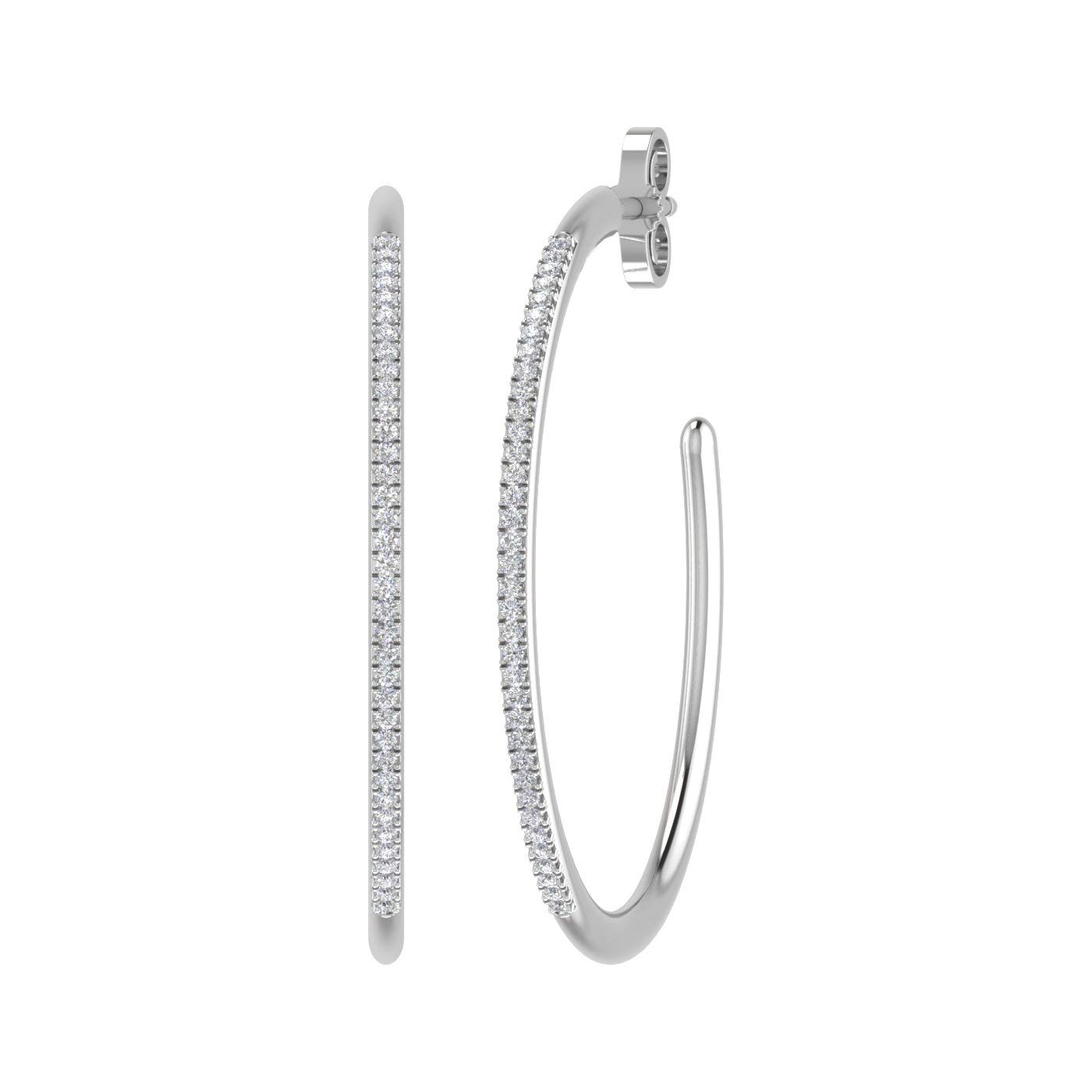 0.02 to 1/5 Carat Diamond Hoop Earrings for Women in 925 Sterling Silver - IGI Certified | Elegant Everyday Wear & Special Occasion Jewelry Gift