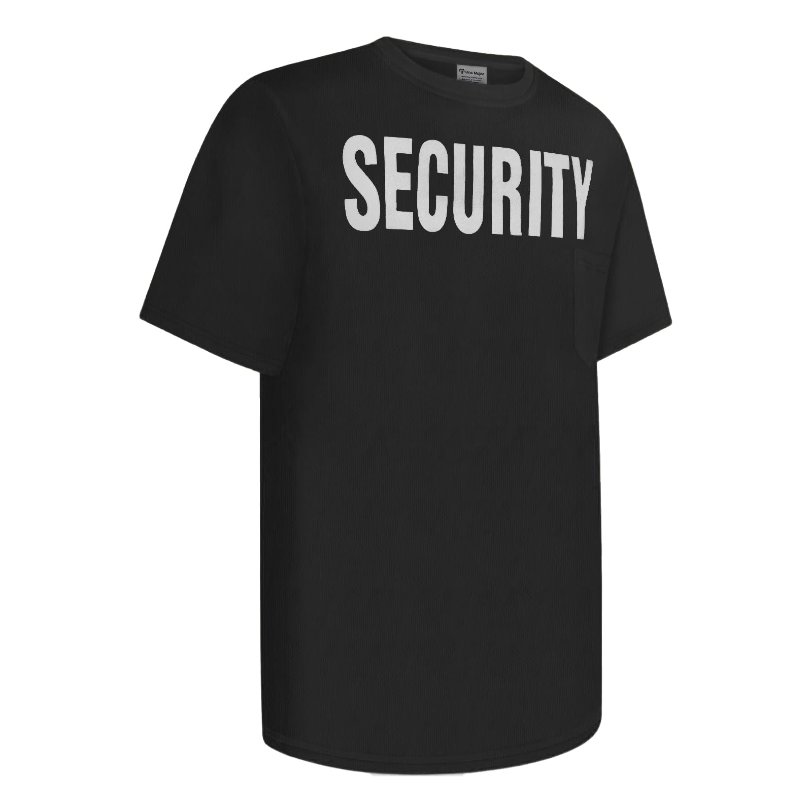 Men's Security Work Shirt - Front & Back Printed Safety T-Shirt for Security Guards, School & Supermarket Staff - High Visibility Workwear - ABDX-Black XXL - Perfect for Patrol Duty, Event Security & Retail Safety