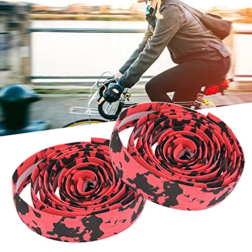 Premium Anti-Slip Bike Handlebar Tape - Sweat-Proof Synthetic Sponge Grip for Road, Mountain & Racing Bicycles (Black/Red) - Perfect for Long-Distance Cycling & Competitive Racing