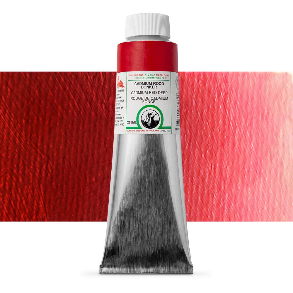 Old Holland Classic Oil Color - Cadmium Red Deep 225ml Tube | Professional Artist Paint for Canvas & Fine Art | Perfect for Portraits, Landscapes & Oil Painting Techniques