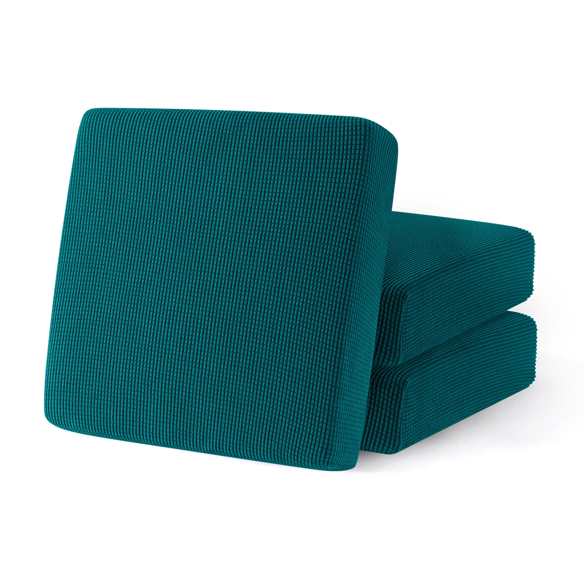 SUBRTEX Stretch Cushion Covers - 3 Pack Elastic Spandex Sofa Slipcovers for Couch, Loveseat, RV & Chair - Furniture Protector (Blue) - Perfect for Home, Office & Travel Use
