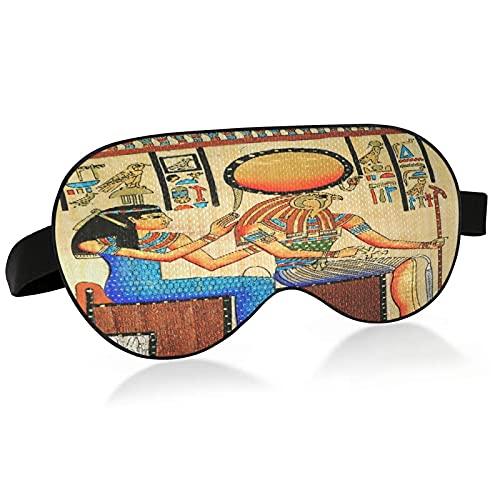 Egyptian Horus & Queen Sleep Mask - Blackout Eye Mask for Deep Sleep & Relaxation - Perfect for Travel, Meditation, and Nighttime Comfort