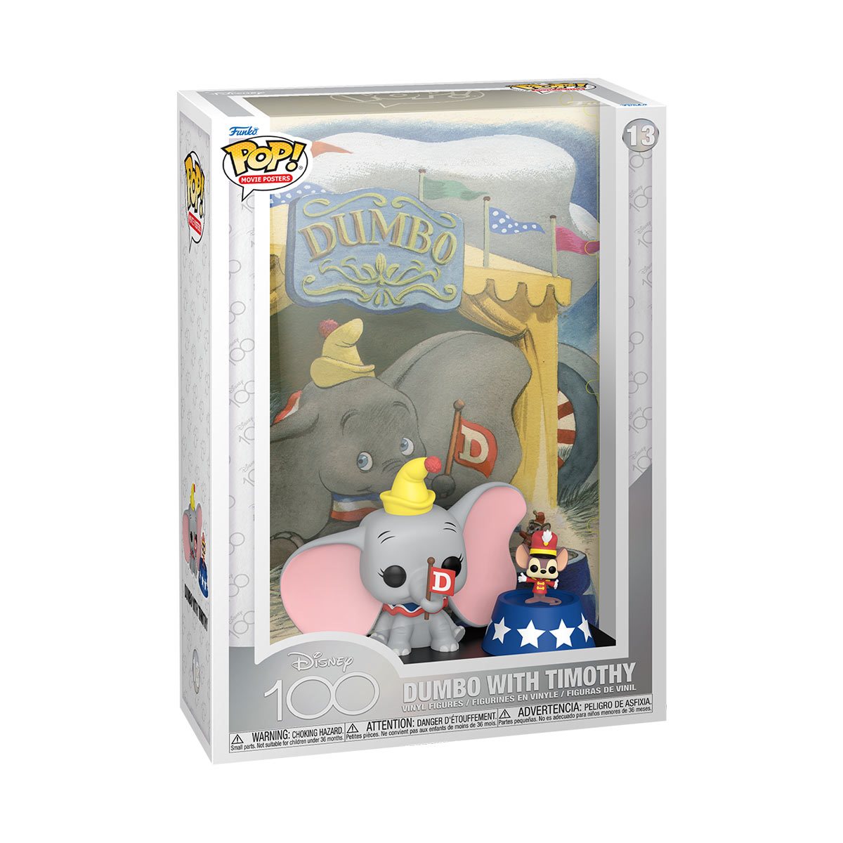 Disney 100 Dumbo with Timothy Q. Mouse Pop! Vinyl Figure #13 - Collectible Movie Poster Case for Disney Fans & Home Decor