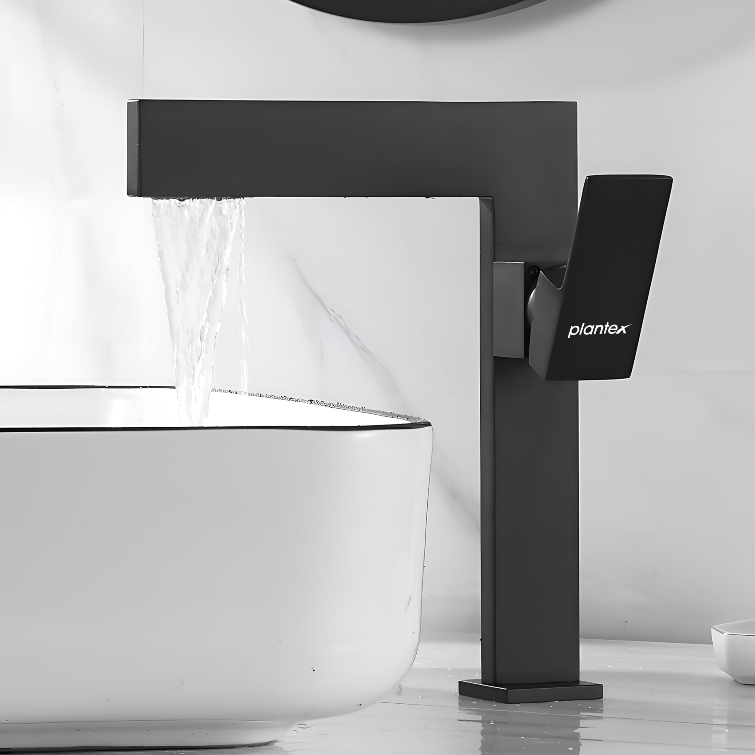 Plantex Pure Brass Single Lever Basin Mixer Tap - Hot & Cold Water Pillar Tap for Wash Basin - Matte Black Finish (7877-Black) - Perfect for Bathroom Sink & Vanity Installation