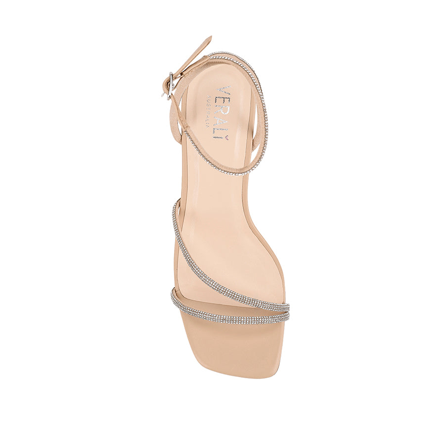 Nastassia Women's Block Heel Sandals - Comfortable Nude Open Toe Shoes for Summer | Perfect for Weddings, Parties & Casual Outings