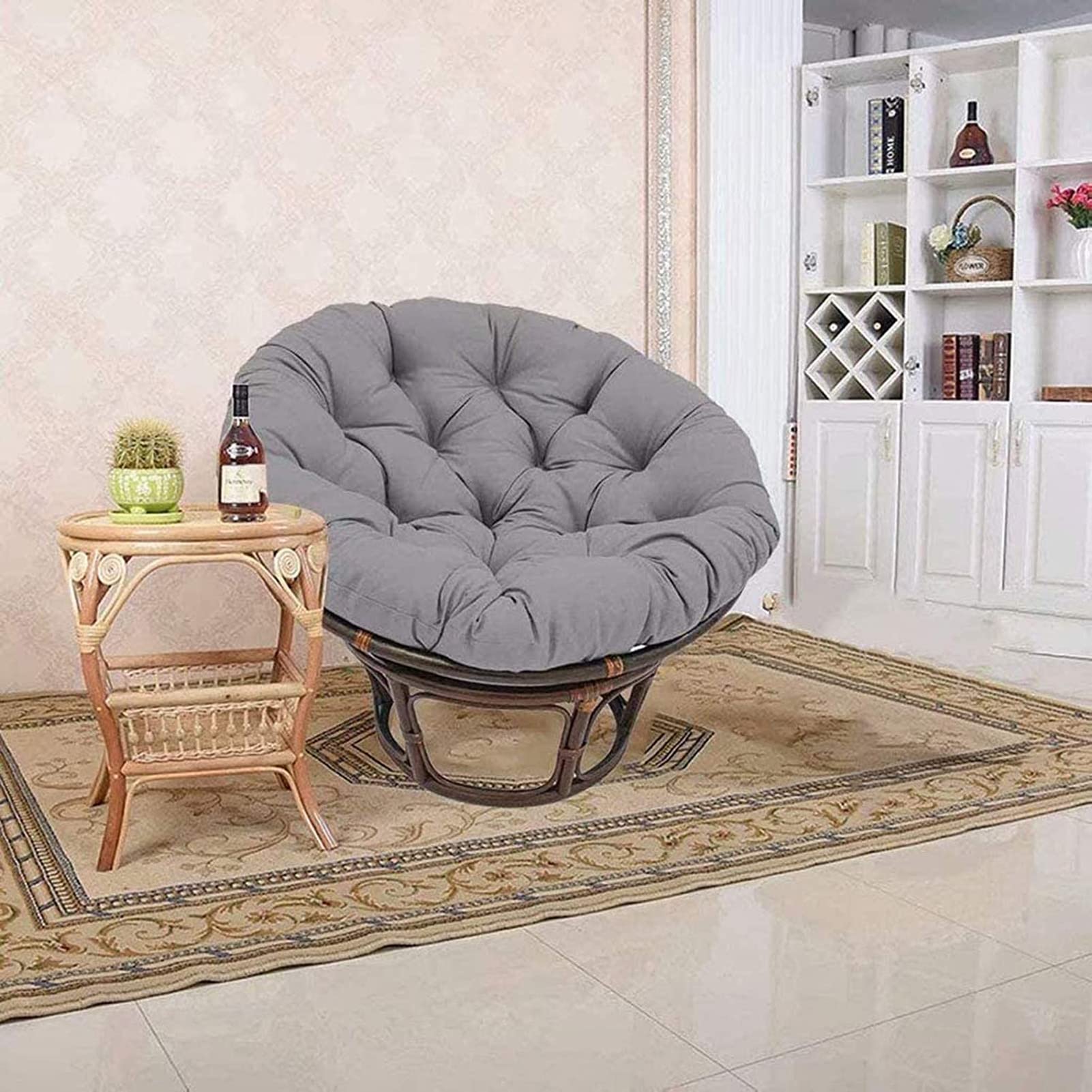 Premium Papasan Chair Cushion - Round Waterproof Outdoor Floor Pillow, Thick Hammock Swing Seat Pad for Hanging Basket Chairs | Perfect for Patio, Garden, and Indoor Relaxation