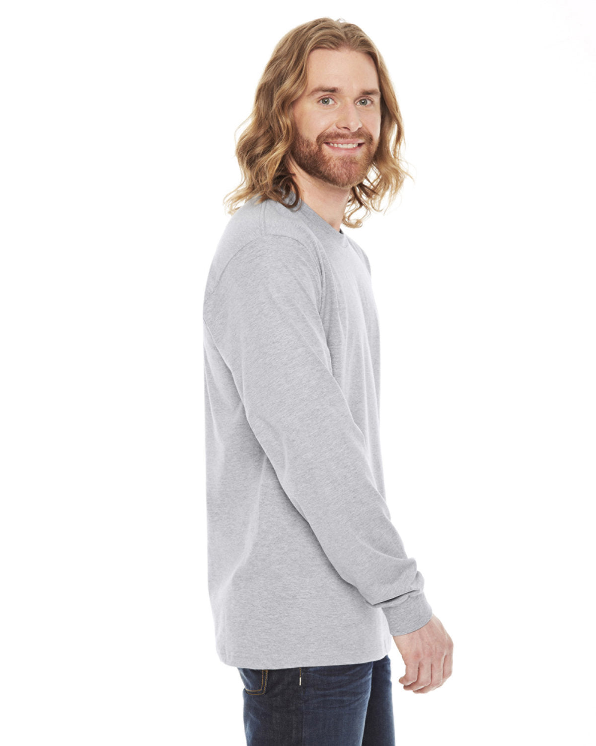 American Apparel 2007W Unisex Fine Jersey Long Sleeve T-Shirt - Soft Cotton Crewneck Tee for Men & Women - Perfect for Casual Wear, Layering & Everyday Comfort