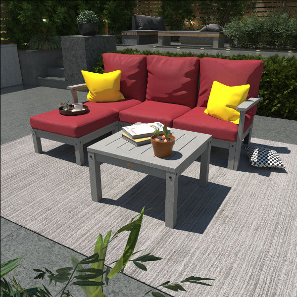 Custom Deep Seating Sofa Set with Ottoman and Side Table - Modern Living Room Furniture for Comfortable Lounging & Relaxation