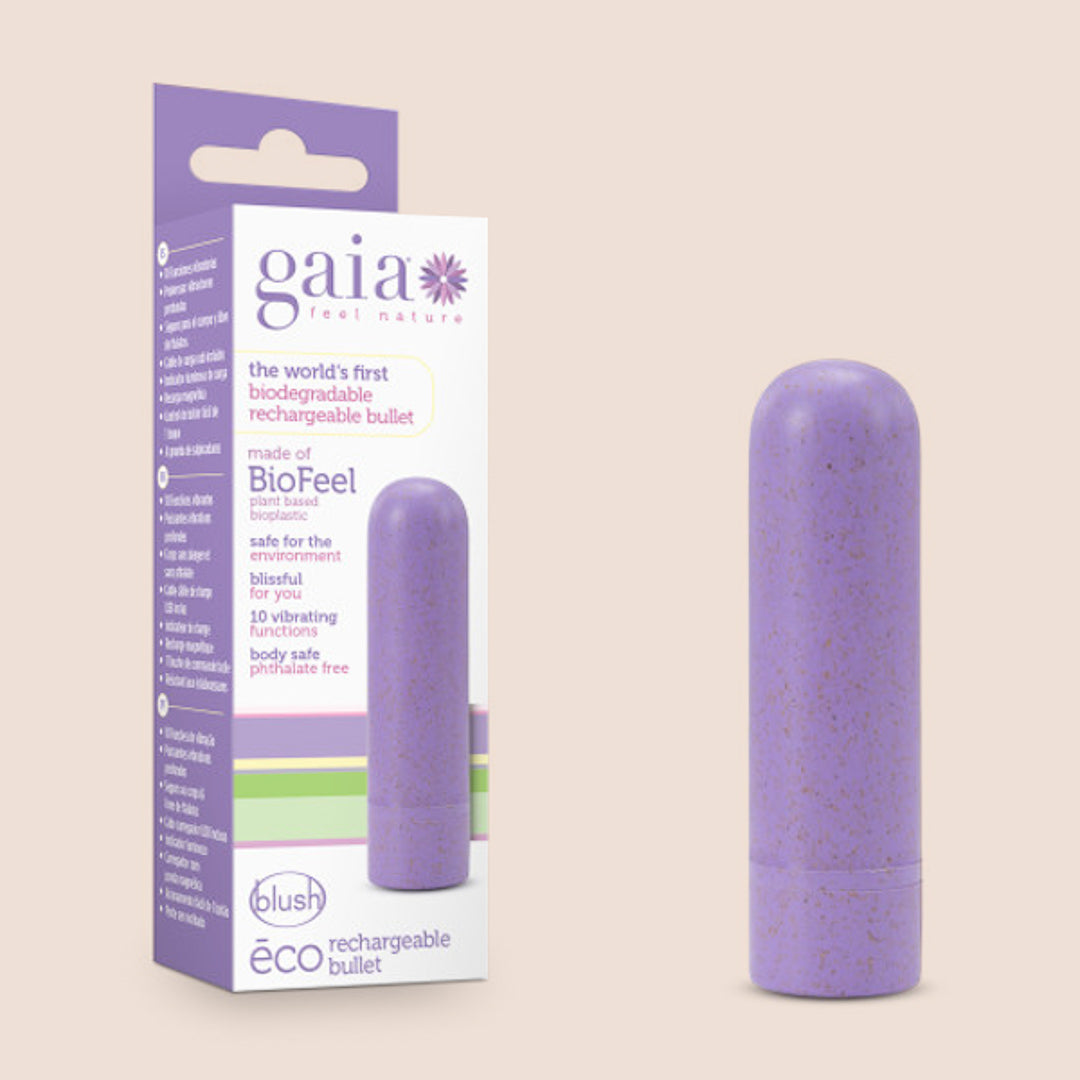 Gaia Eco Rechargeable Bullet Vibrator - Biodegradable & Plant-Based Adult Toy for Couples & Solo Play | Eco-Friendly Pleasure Device for Bedroom & Travel Use