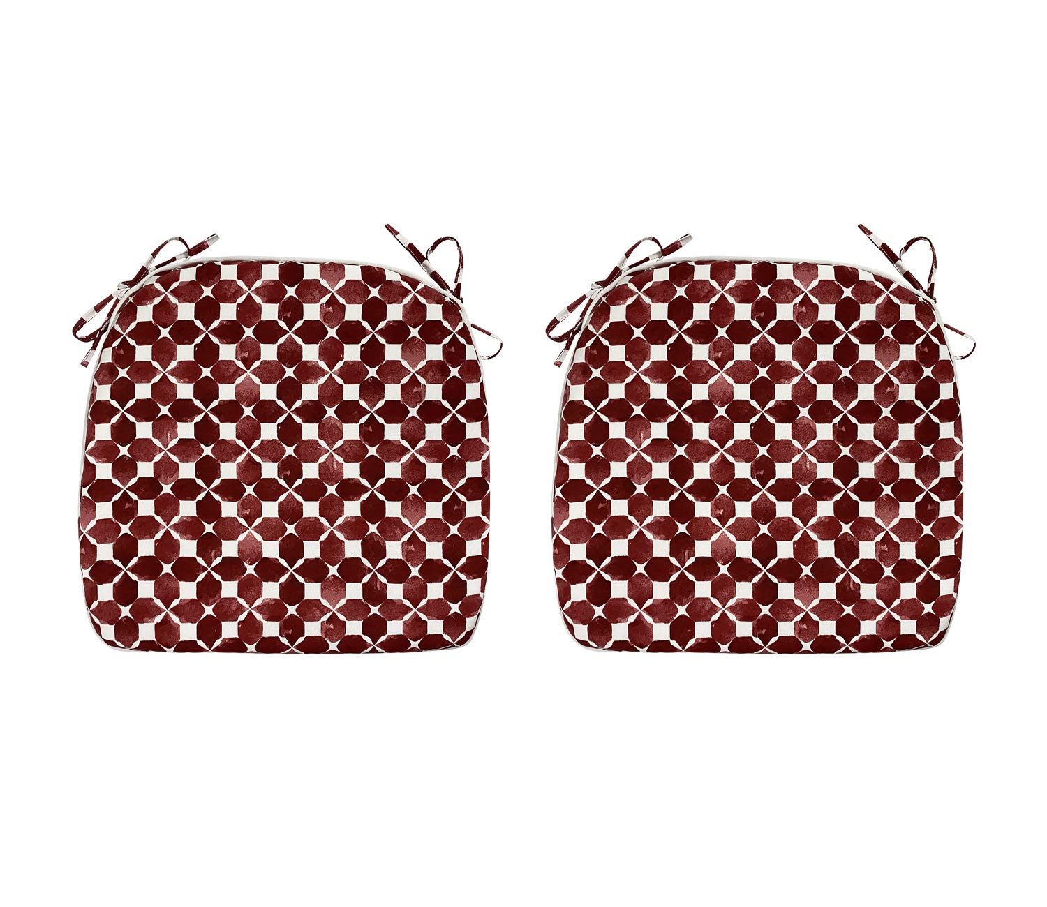 **2-Pack Outdoor Chair Cushions with Ties – 16x17 Inch Red U-Shaped Patio Seat Cushions for Garden, Home & Office – Waterproof & Comfortable for Outdoor Furniture, Deck, Poolside & Picnics**