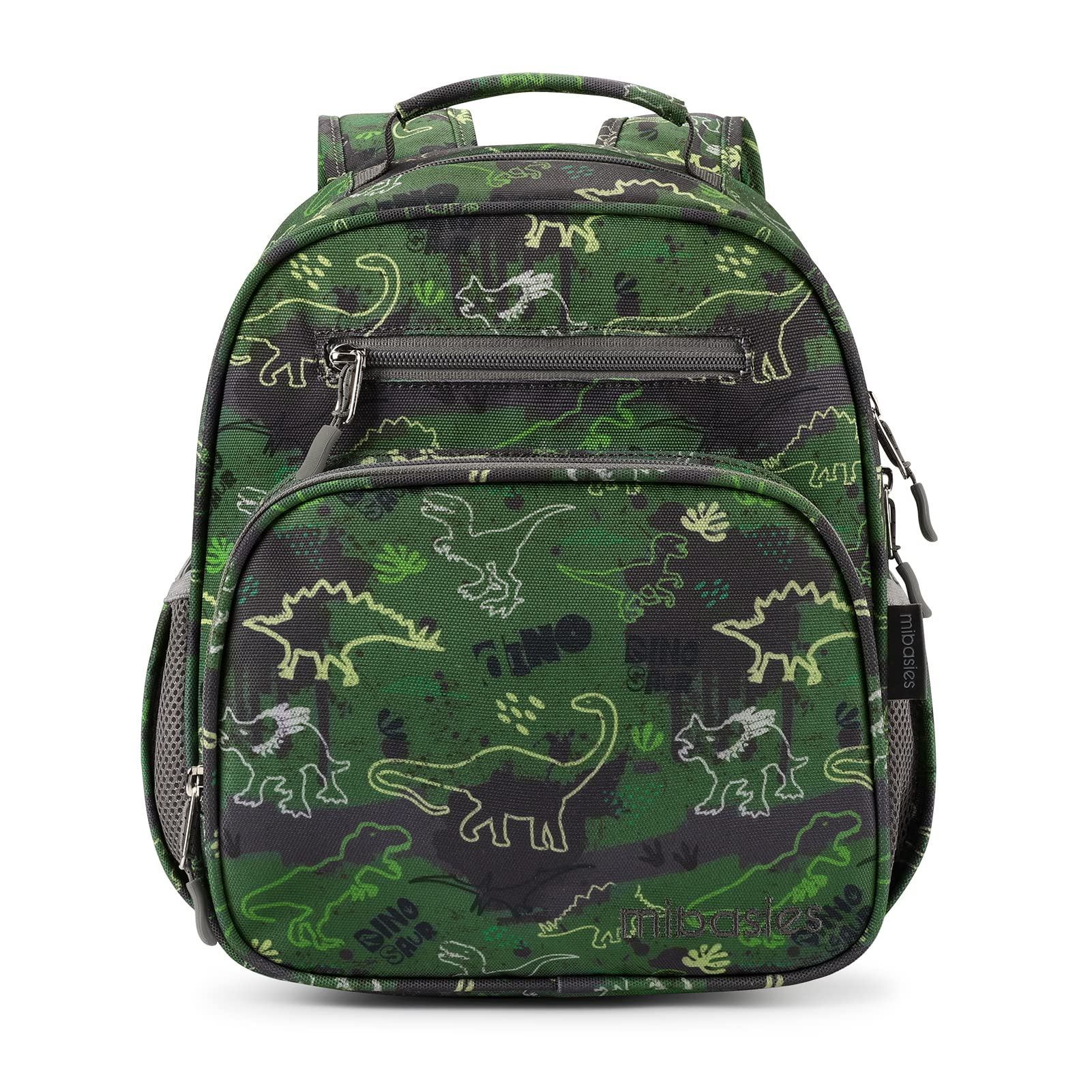Mibasies Dinosaur Toddler Backpack for Boys Age 2-4 | Cute Preschool & Kindergarten Backpack | Lightweight Kids School Bag | Perfect for Daycare, Travel & Outdoor Adventures (Green Dinosaur Design)