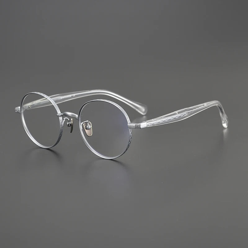 Stylish Black Titanium Round Eyeglasses for Women - Lightweight Full Rim Frame BM216 | Perfect for Work, Reading & Everyday Wear