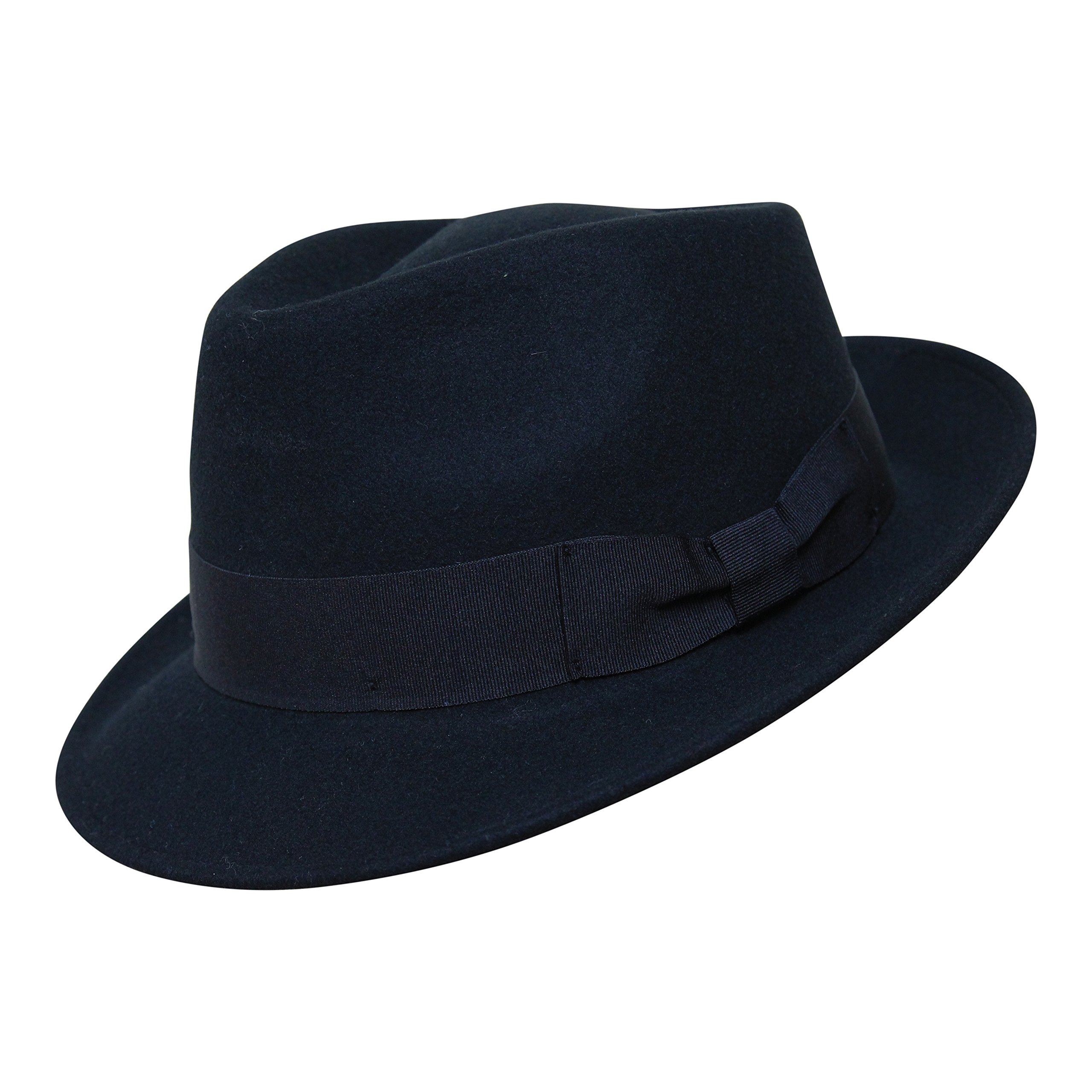 Premium Doyle - Teardrop Fedora Hat for Men & Women - 100% Wool Felt - Crushable Travel Hat - Water Resistant Unisex Fedora - Perfect for Outdoor Adventures, Travel & Fashion