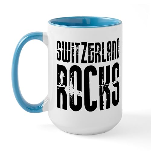 White/Blue Inside - Switzerland Rocks Large Mug