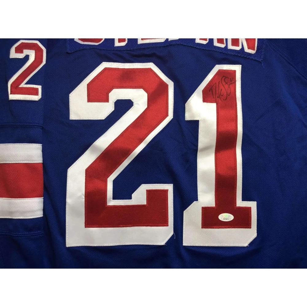 Derek Stepan Autographed New York Rangers Jersey - JSA Certified COA - Reebok Hockey Jersey - Perfect for Collectors, Fans, and Sports Memorabilia Displays
