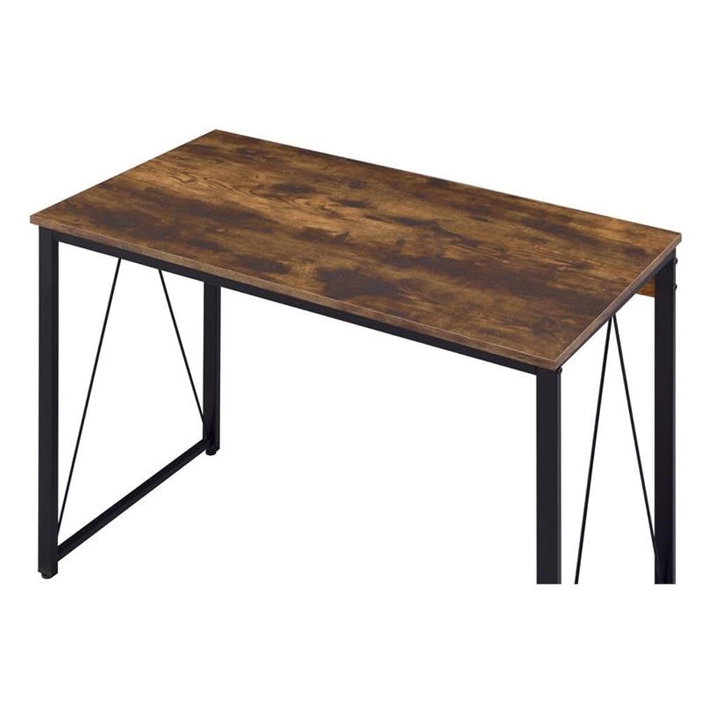 Acme Zaidin Wooden Rectangle Writing Desk - Weathered Oak & Black Finish, Home Office Desk for Study, Work, and Remote Learning