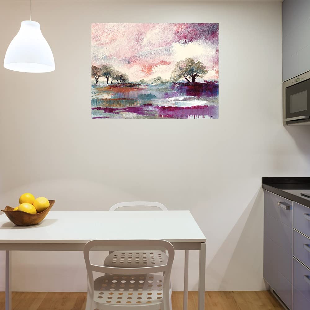 Rusty Sunset Canvas Wall Art Print by Lanie Loreth - Handmade Fine Art Painting for Living Room, Bedroom, Office Decor - 32x24 Inches Ready to Hang - Perfect for Home, Cafe & Hotel Wall Decoration