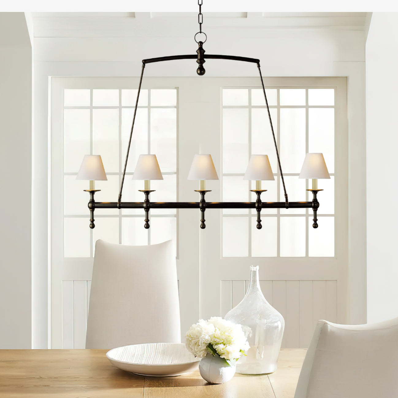 Etoile Linear Chandelier - Modern Crystal Ceiling Light Fixture for Dining Room, Living Room & Bedroom | Elegant LED Lighting for Home Decor