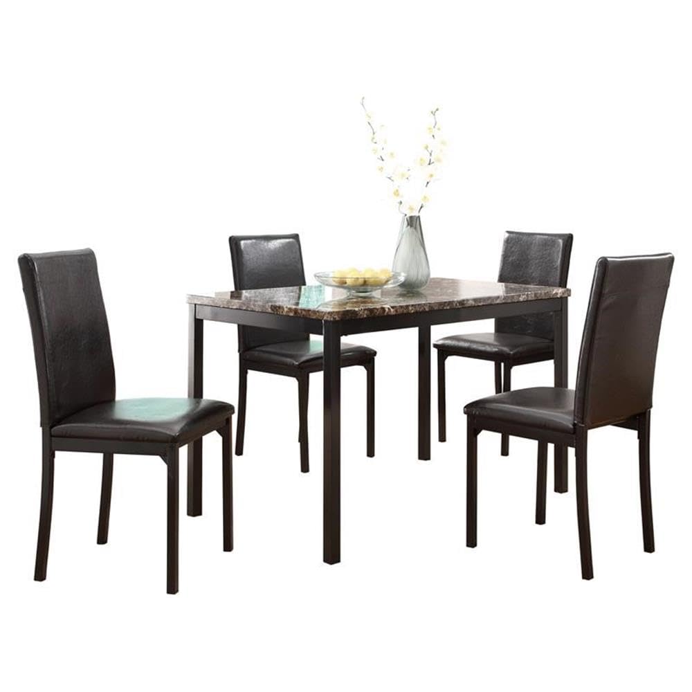 Lexicon Tempe 5-Piece Black Metal Dining Set - Modern Transitional Style for Indoor/Outdoor Dining Room & Patio