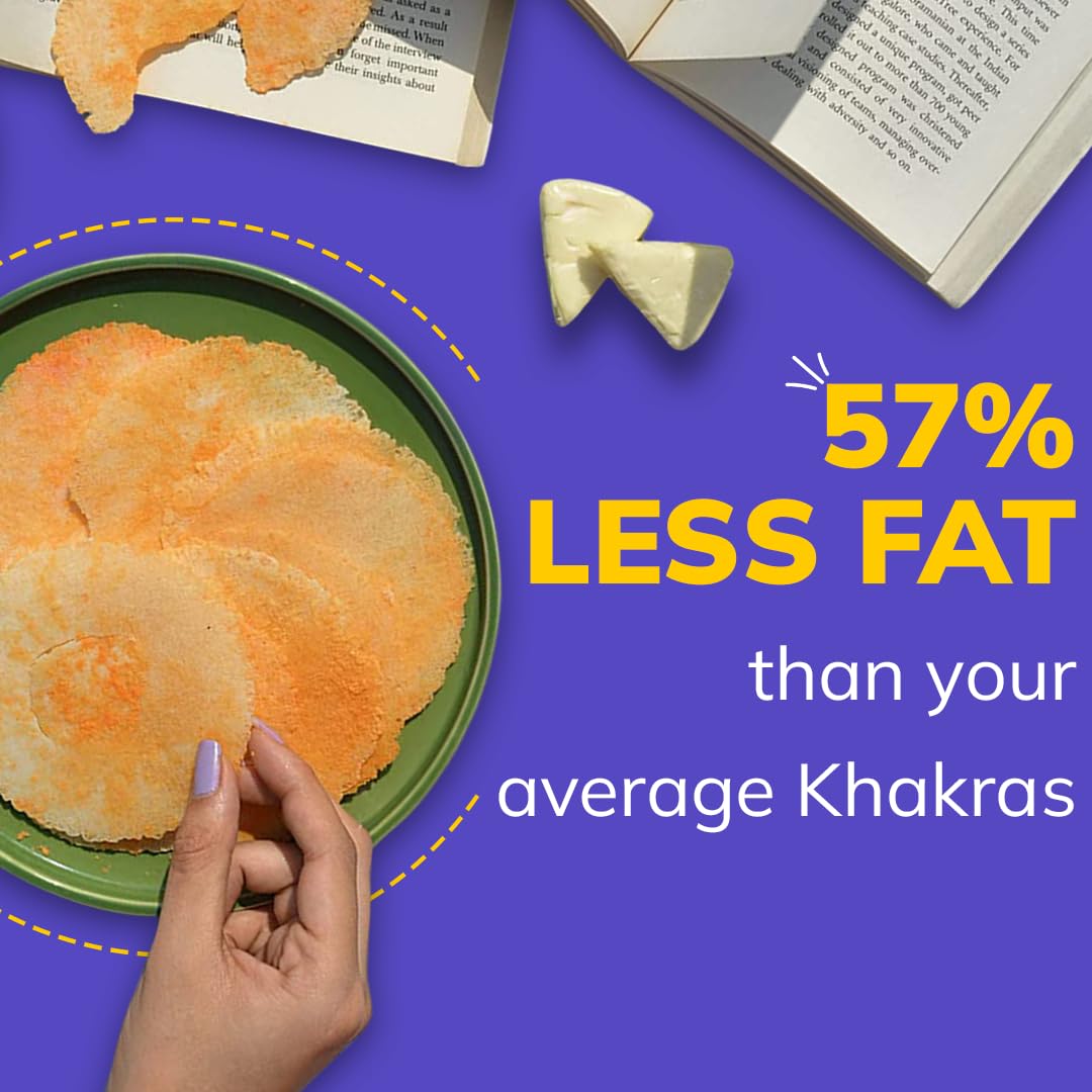 Crunchy Snackible Cheese Dosa Khakra (Pack of 3) - 100gm | Healthy Millet Snack | High Fiber, No Palm Oil | Zero Transfat & Cholesterol | Perfect for Office Lunch, Travel & Kids Snacks