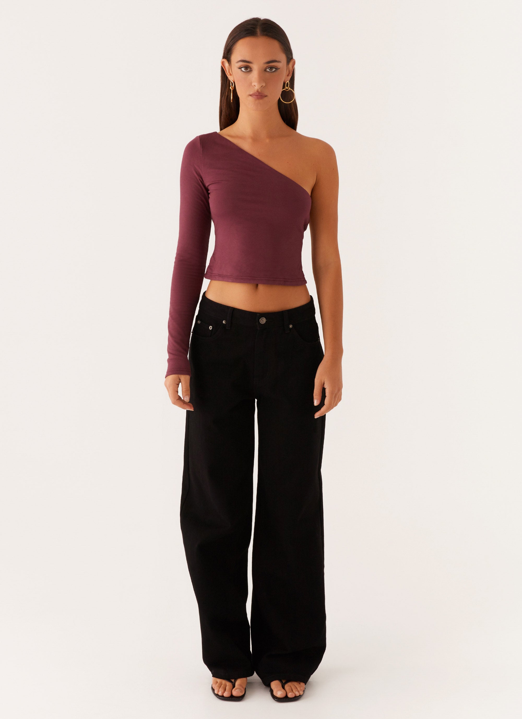 Hawkins Women's Open Back One Shoulder Top - Sexy Mulberry Blouse for Night Out & Party Wear | Elegant Sleeveless Summer Fashion Top