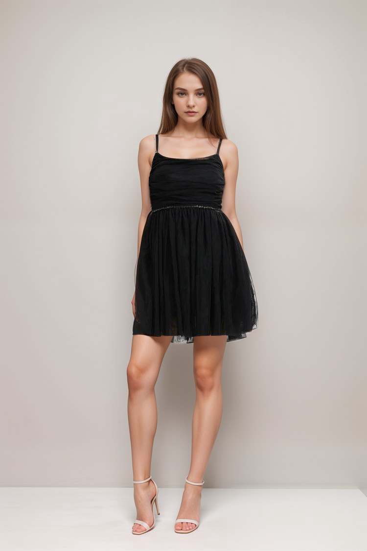 Catriona Embellished Tulle Mini Dress - Elegant Party Gown for Weddings, Prom & Evening Events