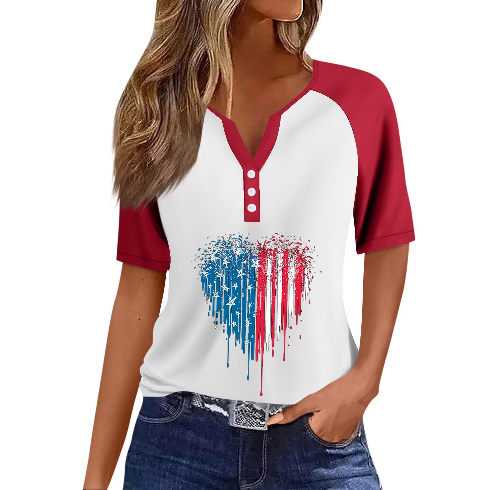 Women's Summer Tops - 3/4 Sleeve Cute Printed Graphic Tees & Casual Blouses | Plus Size Pullover Shirts for Everyday Wear, Office & Outings