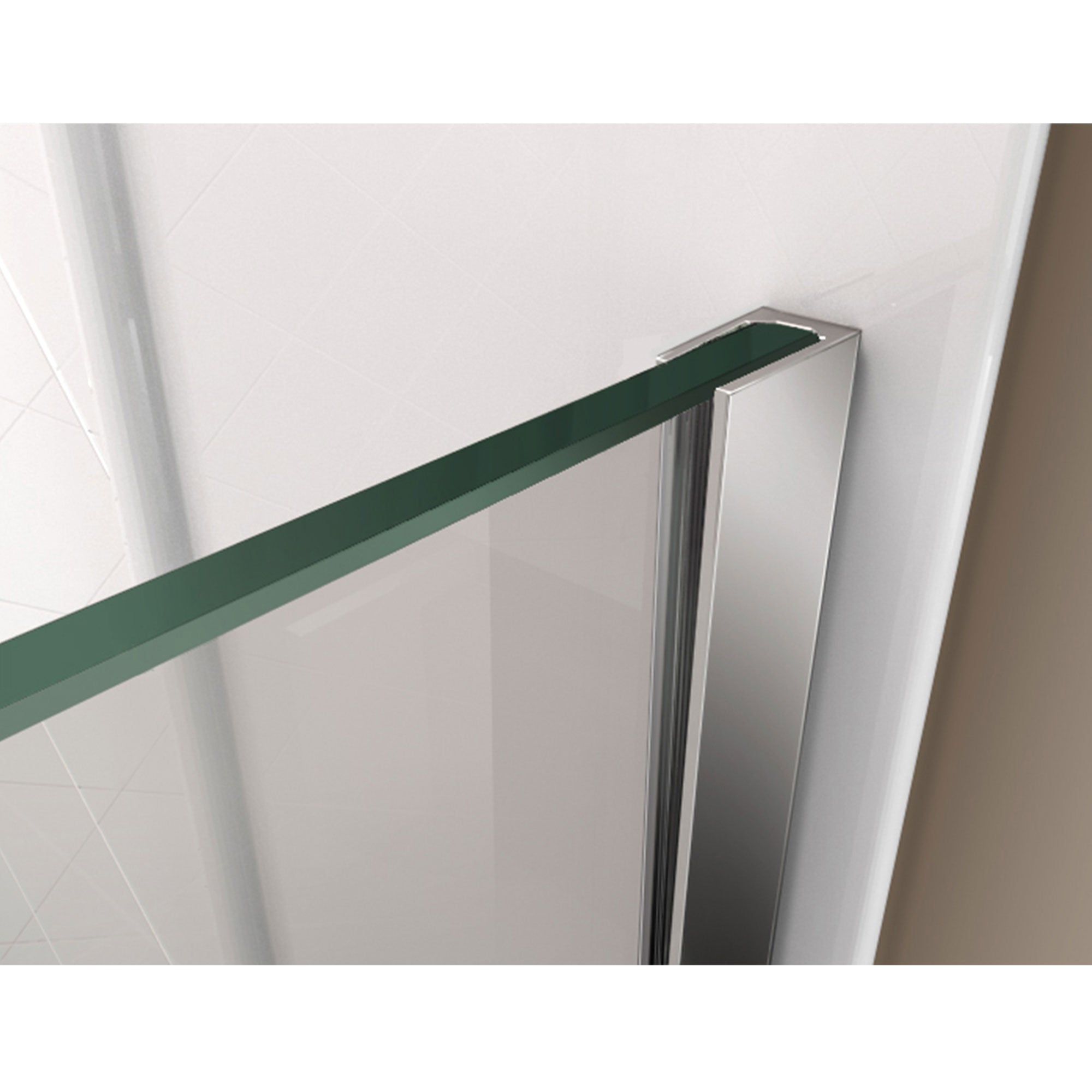 DreamLine Prism Plus 40x74.75 Inch Frameless Neo-Angle Shower Enclosure - Chrome Finish with Biscuit Base | Perfect for Modern Bathroom Renovations & Space-Saving Design