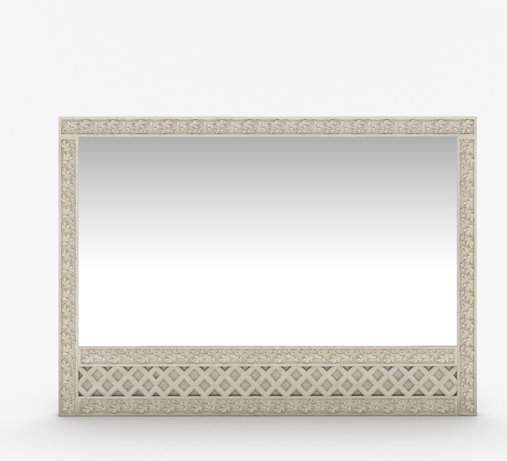 Hand Carved White Rectangle Wall Mirror - Elegant Home Decor for Living Room, Bedroom & Bathroom