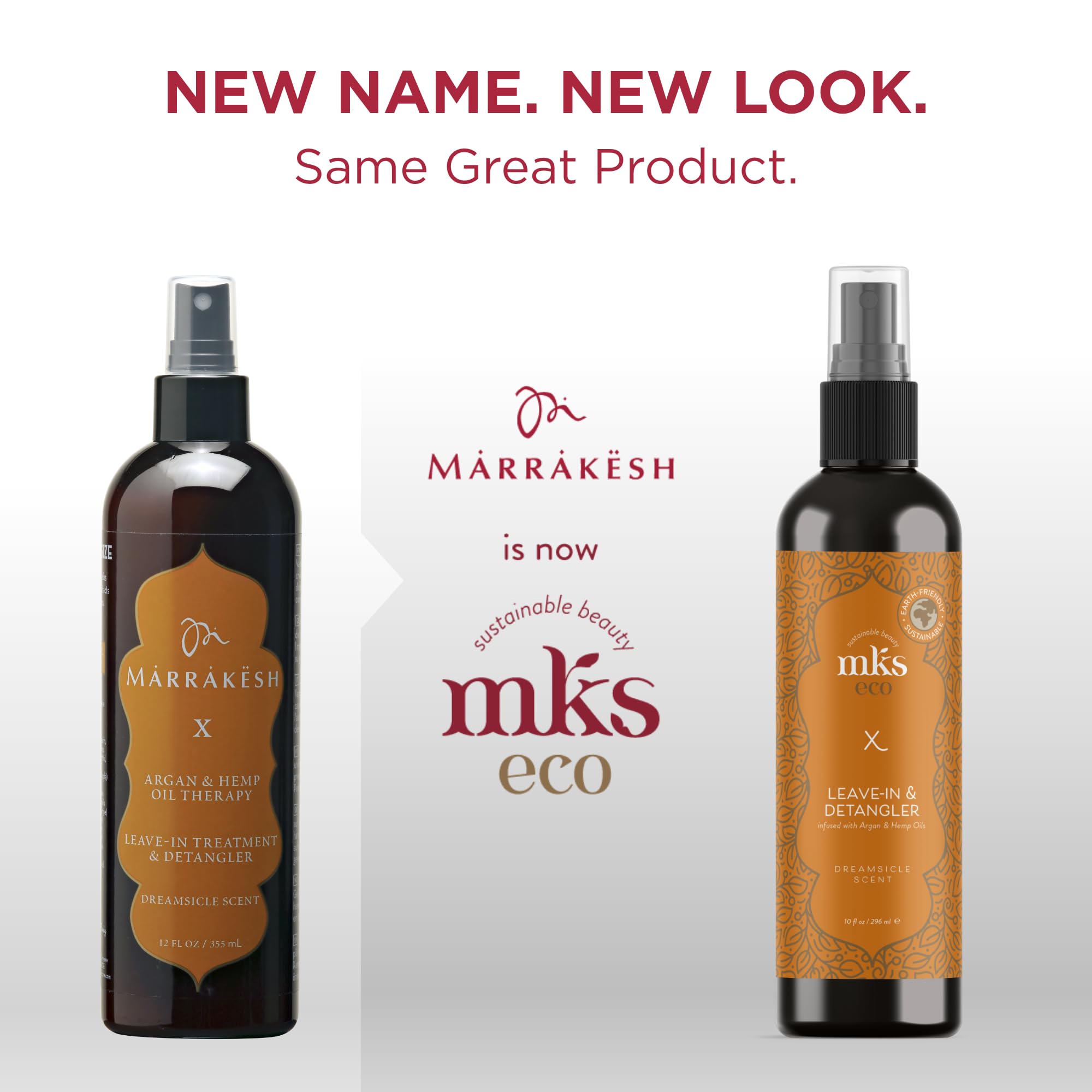 MKS eco X Leave-In Hair Treatment & Detangler with Moroccan Argan Oil & Hemp Seed Oil - Vegan, Cruelty Free Hair Care for Dry, Damaged Hair - Perfect for Daily Frizz Control & Post-Shower Detangling