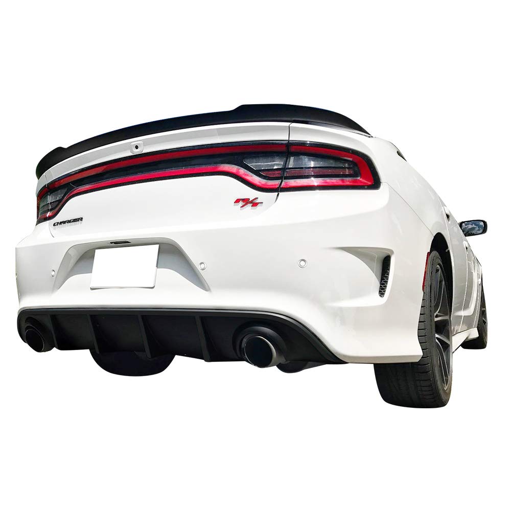 FREEMOTOR802 Gloss Black PP Rear Bumper Diffuser Spoiler for 2015-2023 Dodge Charger SRT | V3 Style Upgrade | Perfect for Car Customization & Performance Enhancement