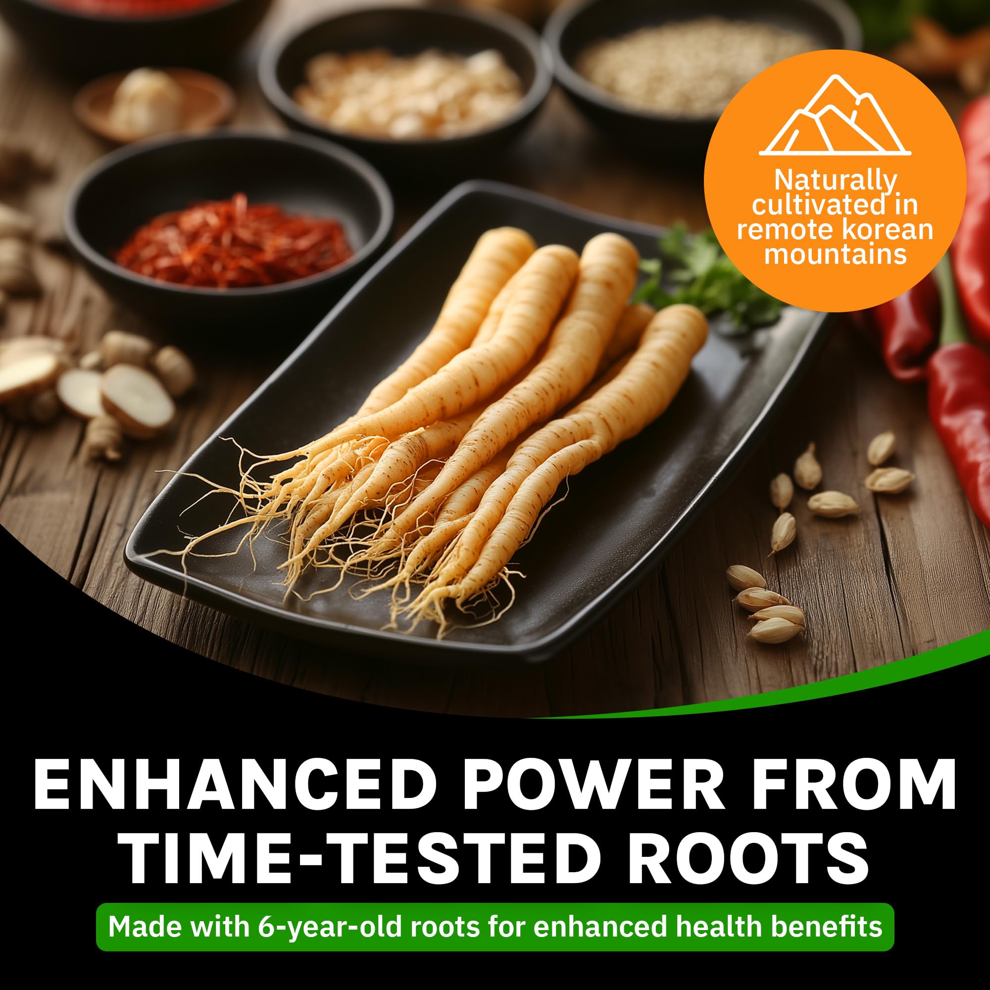 Premium Korean Red Ginseng Supplement – 100% Pure 6-Year-Old Panax Ginseng Root – No Additives – Made in Korea – Boost Energy, Immunity & Focus – Perfect for Busy Professionals & Students