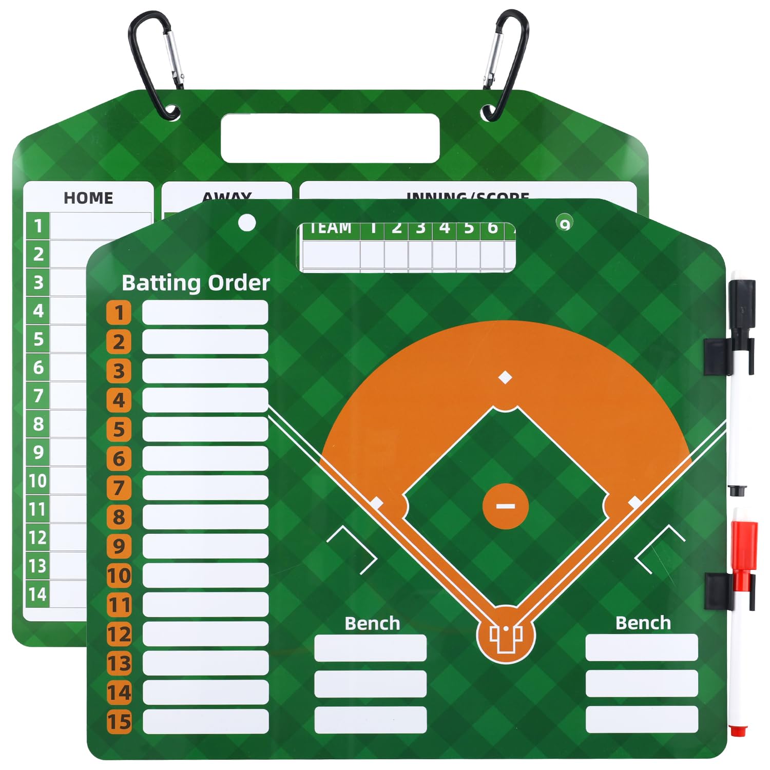 Magnetic Baseball Lineup Board - Dry Erase Coaches Clipboard for Softball & Baseball - Dugout Whiteboard with Coaching Cards - Perfect for Team Practices, Games & Strategy Sessions