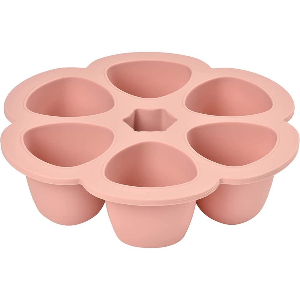 Beaba Silicone Baby Food Storage Container - 6-Portion Freezer Tray with Airtight Lid for Purees (150ml Each) | Microwave, Oven & Dishwasher Safe | Perfect for Homemade Vegetable & Fruit Purees, Breast Milk Storage & Meal Prep - Pink
