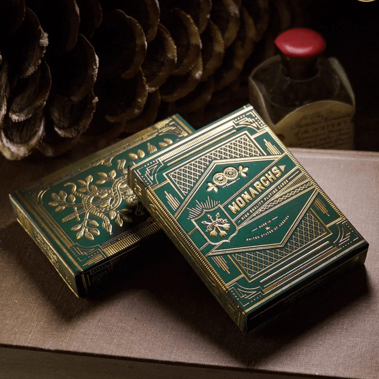 Premium Green Monarchs Playing Cards - Elegant & Durable Poker Deck for Magic Tricks, Cardistry & Casino Nights - Perfect for Game Nights, Poker Parties & Professional Performances