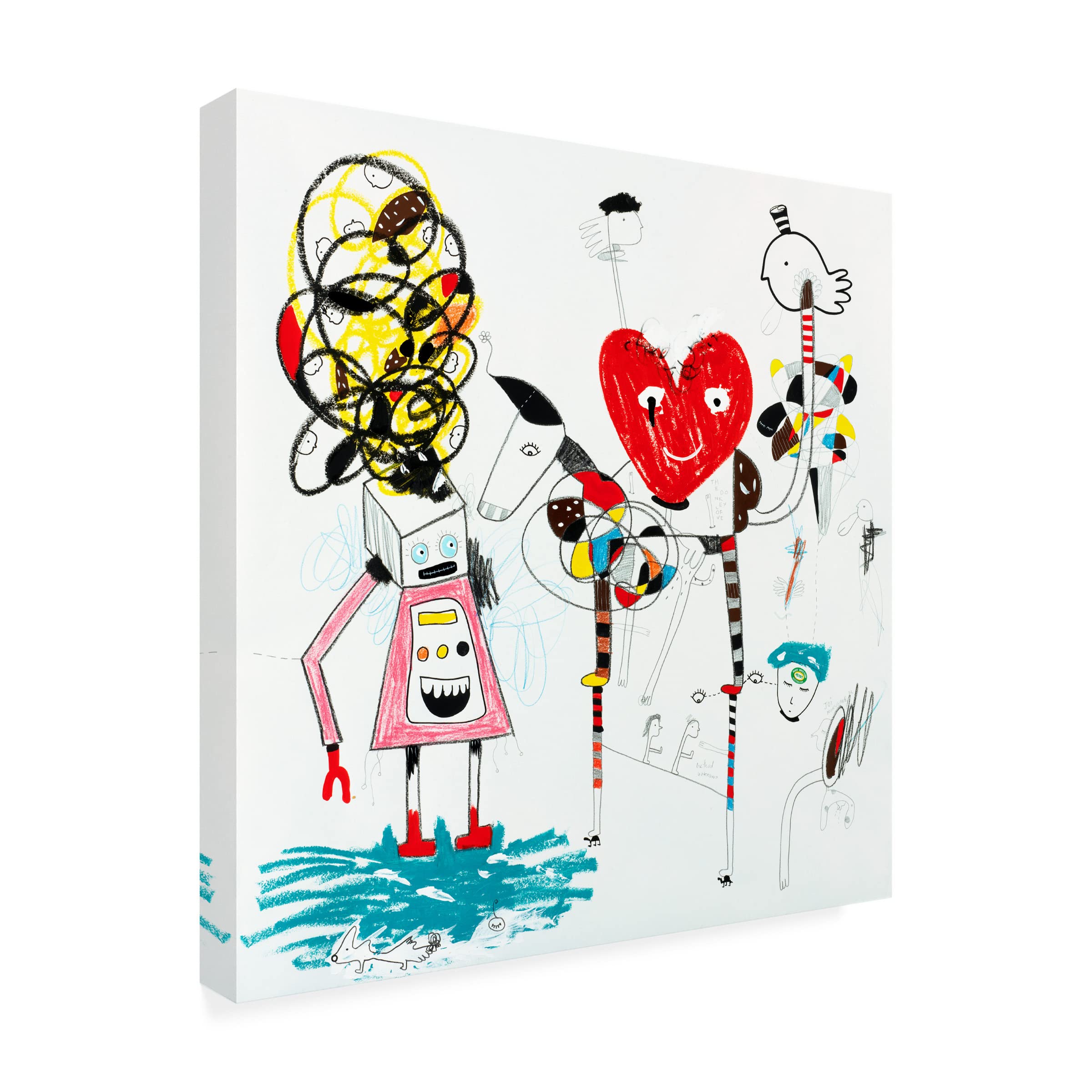 Trademark Fine Art 'Donkey Of Love' Canvas Wall Art by Oodlies - Perfect for Living Room, Bedroom & Home Decor