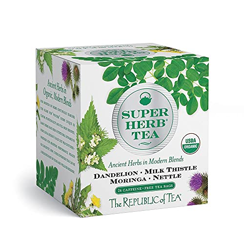 Organic SuperHerb Tea Assortment Gift Set - 24 Individually Wrapped Tea Bags by The Republic of Tea | Herbal Wellness Blend for Relaxation, Immunity & Digestion | Perfect for Gifting, Office & Home Use