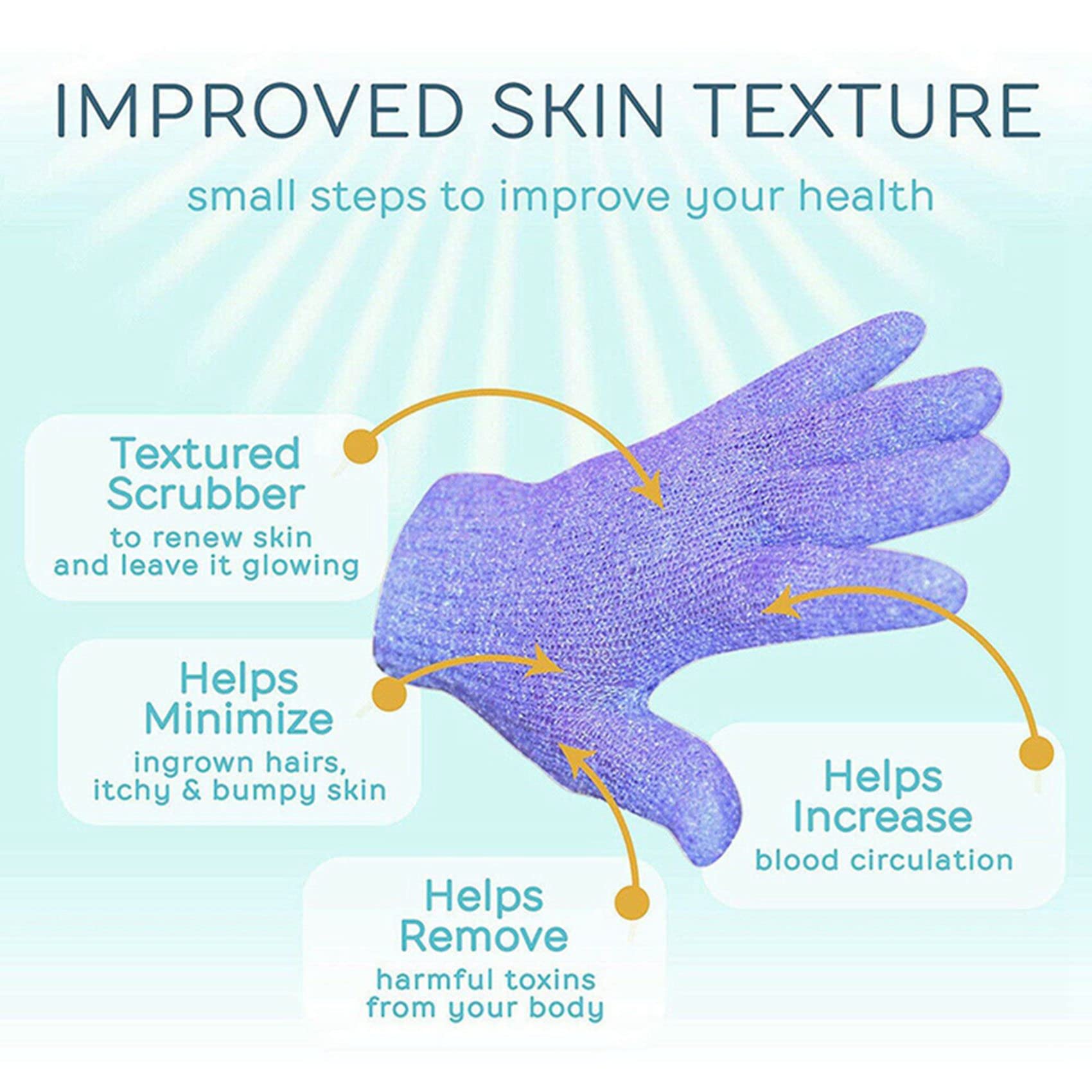 Exfoliating Bath Gloves for Shower & Spa - 8 Pair Pack - Body Scrubber & Massage Gloves for Deep Cleansing & Skin Renewal - Perfect for Exfoliation, Dead Skin Removal & Relaxing Home Spa Treatments
