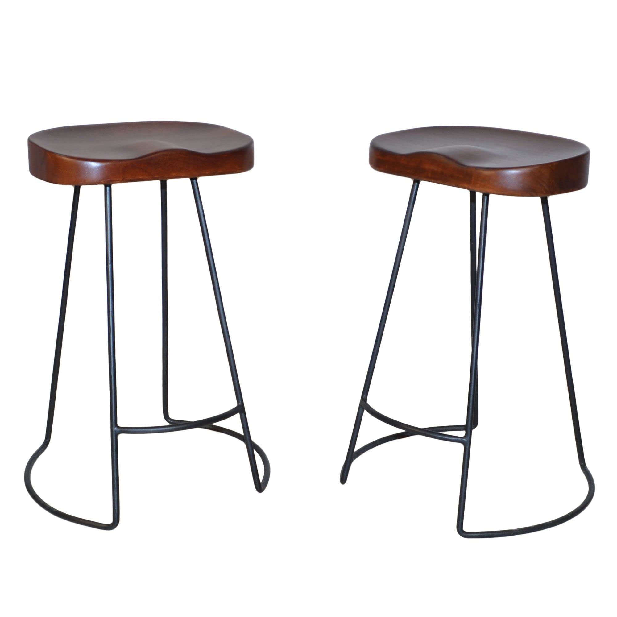 Set of 2 Rustic Counter Stools - 25.25