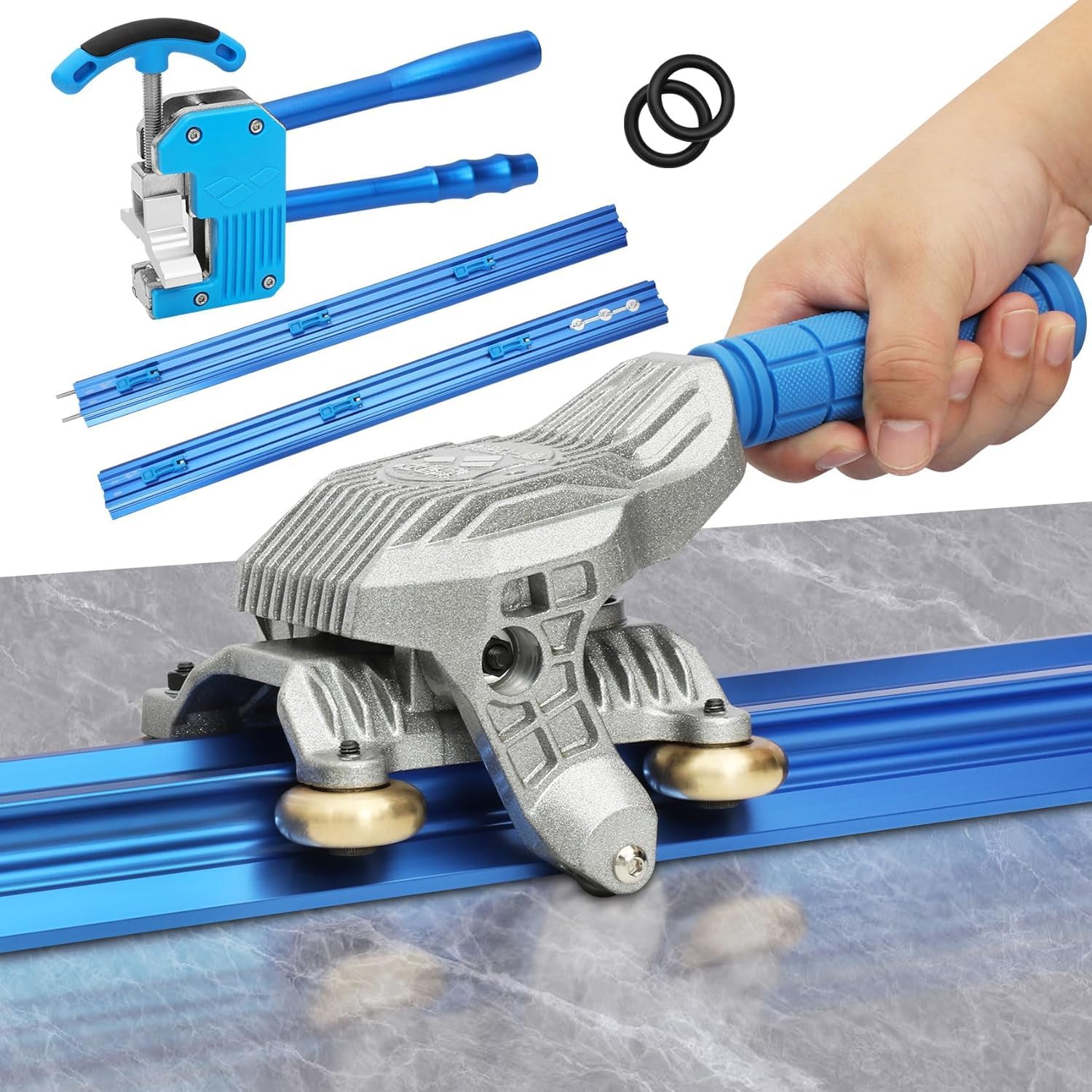 87 Inch Manual Tile Cutter with Double Rails - Heavy Duty Table Tile Cutting Tool for Large Ceramic & Porcelain Tiles - Perfect for Home Renovation, Bathroom Remodeling and DIY Flooring Projects