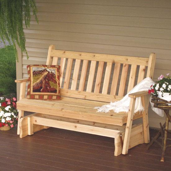 Premium Cedar Wood Traditional English Glider Rocking Chair - Handcrafted Solid Cedar Outdoor Patio Furniture for Garden, Porch & Backyard Relaxation