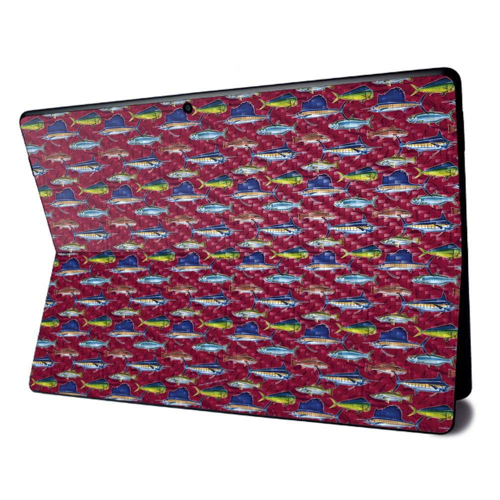 Premium Carbon Fiber Skin for Microsoft Surface Pro X - Saltwater Collage Design | Textured Protective Cover | Easy Application & Removal | Made in USA | Perfect for Work, Travel & Everyday Use