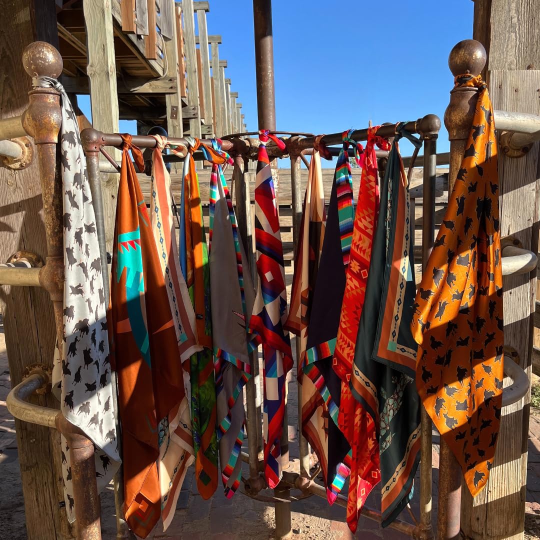 100% Pure Silk Wild Rags Scarf for Men & Women - Western Cowboy Bandana & Fashion Neckerchief | Perfect for Rodeo, Horse Riding & Outdoor Adventures
