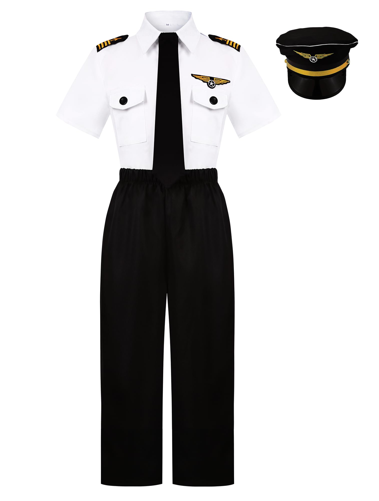 Kids Airline Pilot Costume - Captain Uniform Set for Halloween, Career Day, Dress Up & Birthday Gifts | Role Play, Pretend Play & Party Outfit
