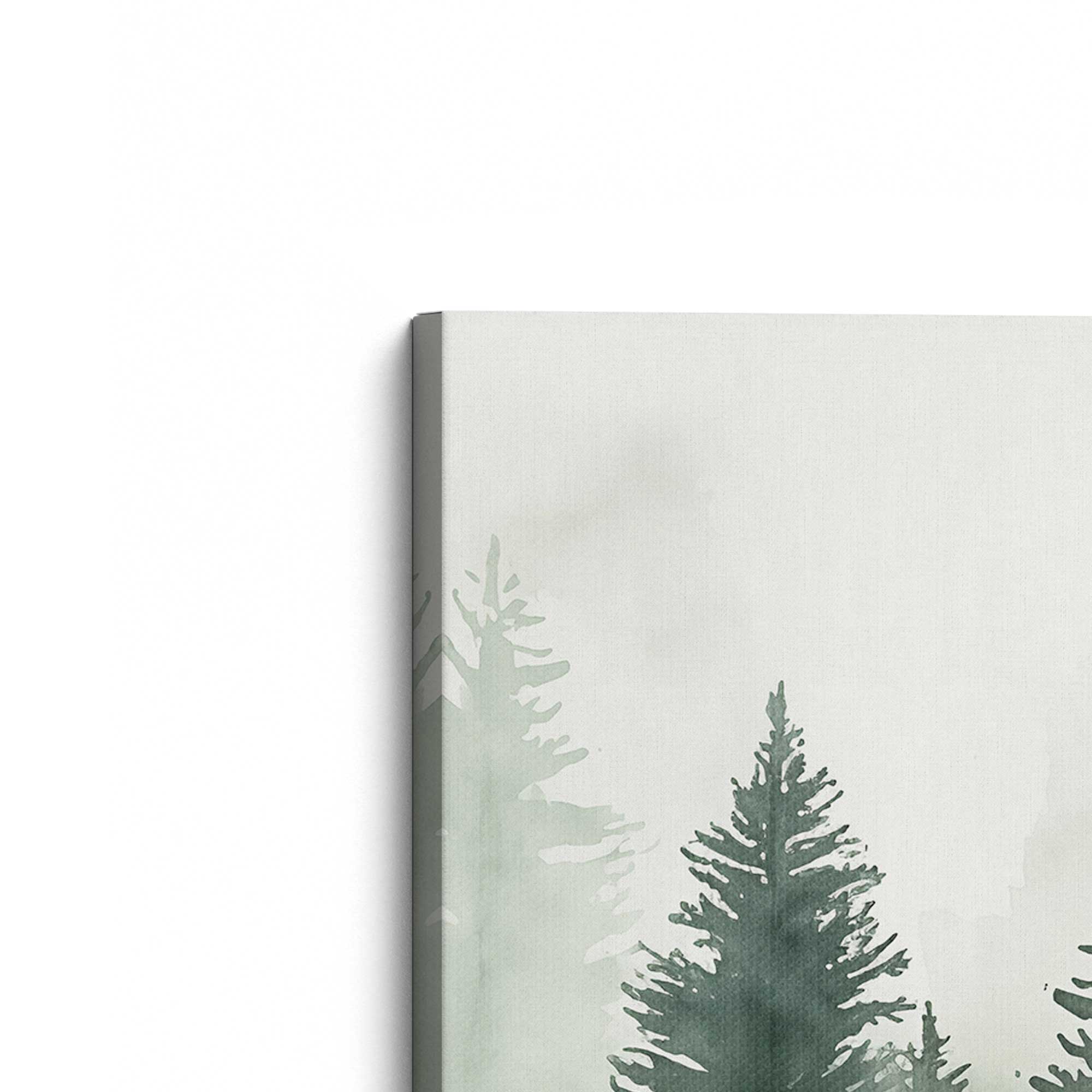 Green Haze Woodland Canvas Wall Art - Set of 3 Framed Prints for Living Room, Bedroom & Office Decor | Nature Landscape Painting | Ready to Hang